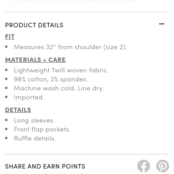 Torrid Lightweight Twill Ruffle Utility Jacket - Picture 5 of 5